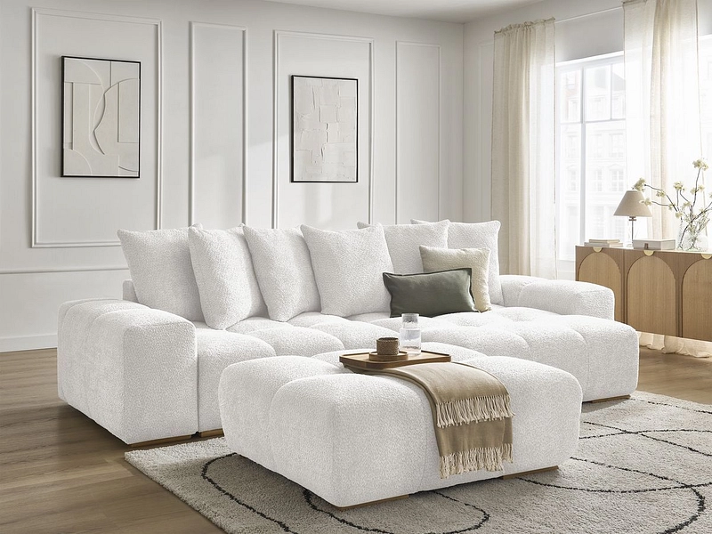 Divano ad angolo con pouf BOBOCHIC ANAKIN