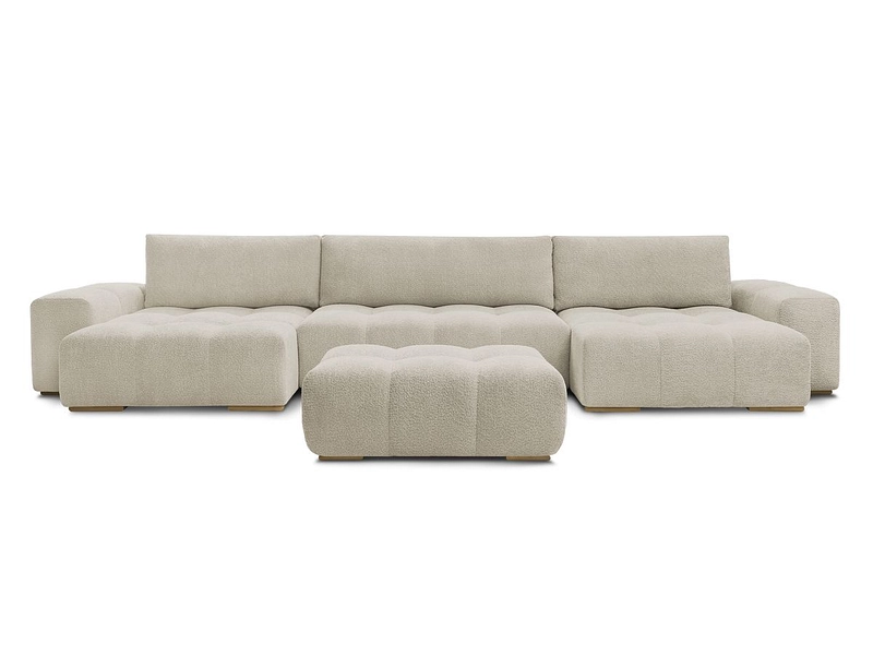 Divano ad angolo panoramico con pouf BOBOCHIC ANAKIN Divano ad angolo panoramico con pouf BOBOCHIC ANAKIN