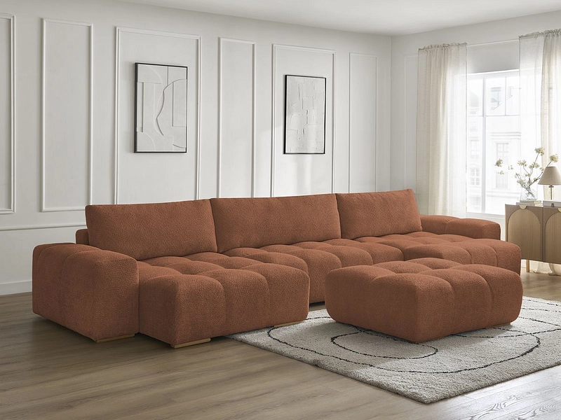 Divano ad angolo panoramico con pouf BOBOCHIC ANAKIN Divano ad angolo panoramico con pouf BOBOCHIC ANAKIN