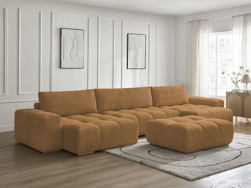 Divano ad angolo panoramico con pouf BOBOCHIC ANAKIN Divano ad angolo panoramico con pouf BOBOCHIC ANAKIN