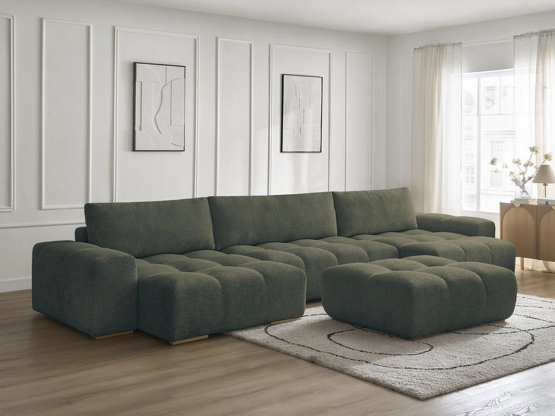 Divano ad angolo panoramico con pouf BOBOCHIC ANAKIN Divano ad angolo panoramico con pouf BOBOCHIC ANAKIN
