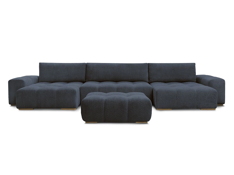 Divano ad angolo panoramico con pouf BOBOCHIC ANAKIN Divano ad angolo panoramico con pouf BOBOCHIC ANAKIN