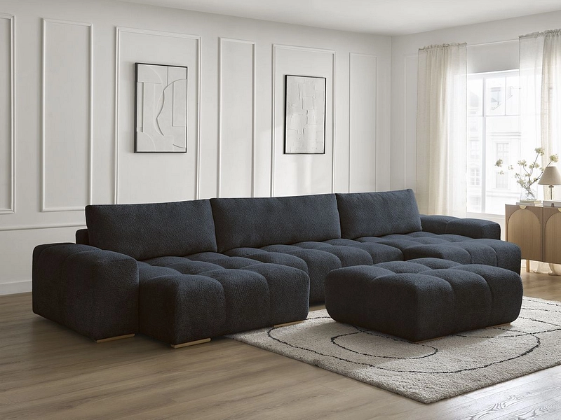 Divano ad angolo panoramico con pouf BOBOCHIC ANAKIN Divano ad angolo panoramico con pouf BOBOCHIC ANAKIN