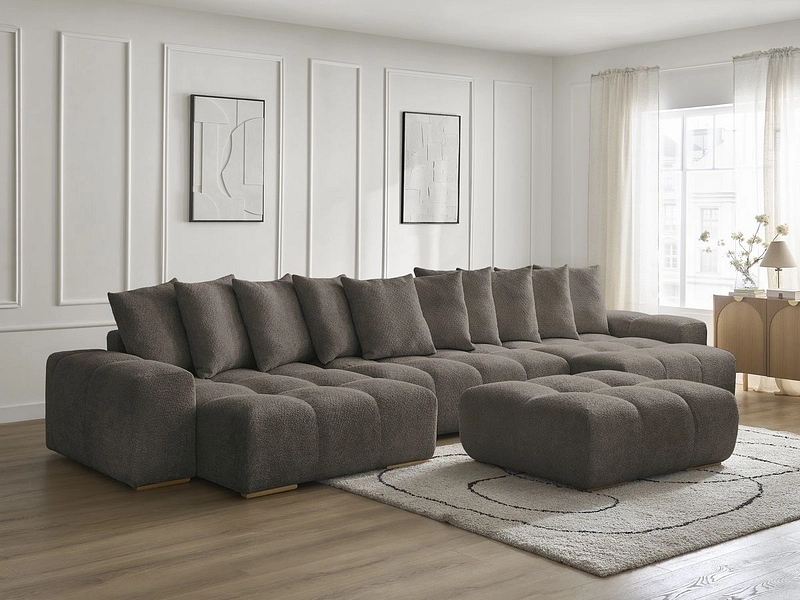 Divano ad angolo panoramico con pouf BOBOCHIC ANAKIN