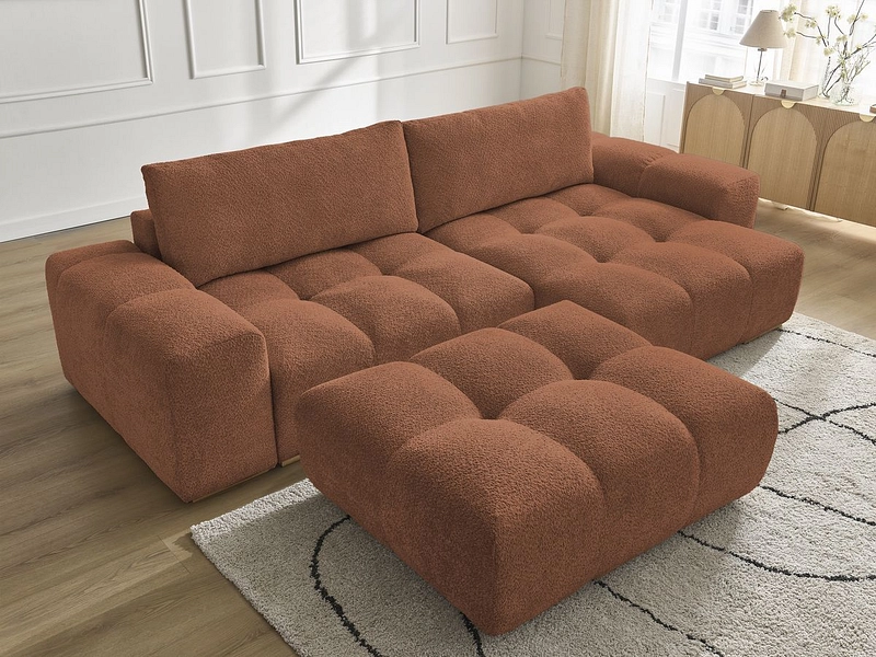 Divano ad angolo con pouf BOBOCHIC ANAKIN Divano ad angolo con pouf BOBOCHIC ANAKIN
