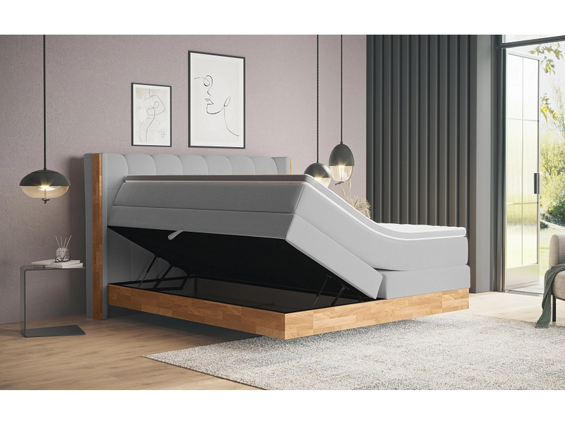 Boxspring MATTERHORN gris clair