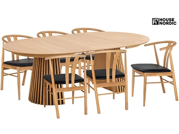 Set table et 6 chaises HOUSE NORDIC OSAKA
