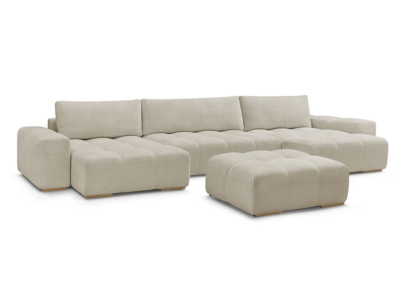 Canapé d'angle panoramique avec pouf BOBOCHIC ANAKIN