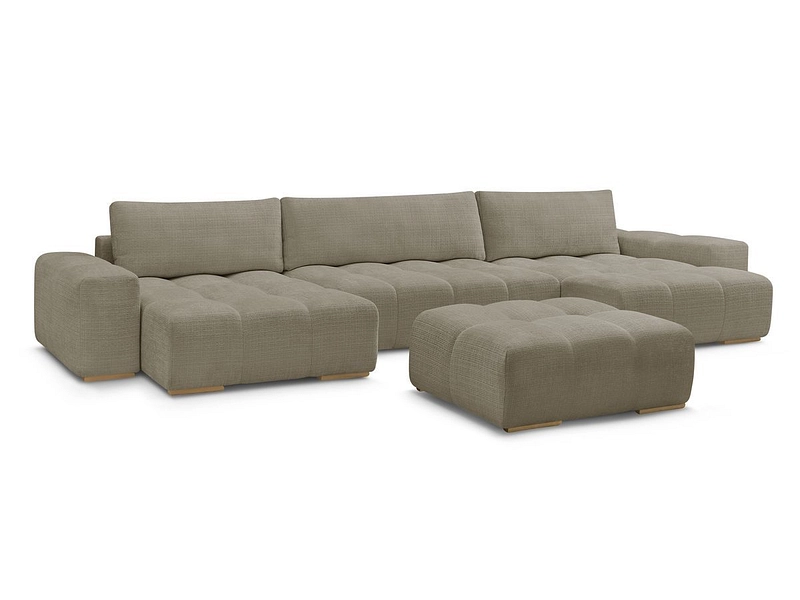 Canapé d'angle panoramique avec pouf BOBOCHIC ANAKIN