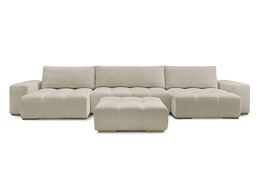 Canapé d'angle panoramique avec pouf BOBOCHIC ANAKIN