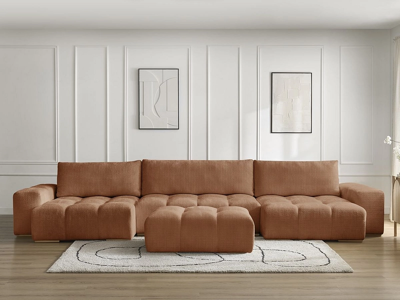 Divano ad angolo panoramico con pouf BOBOCHIC ANAKIN