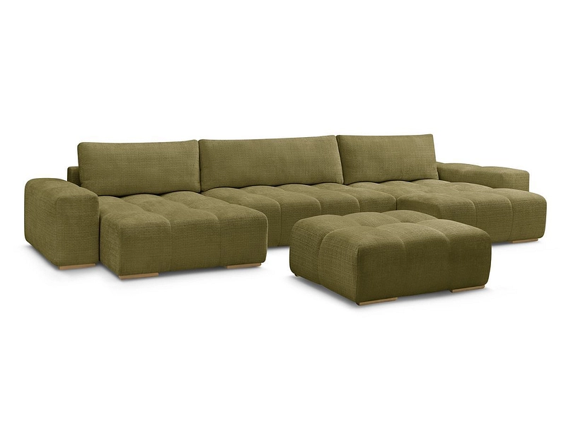 Canapé d'angle panoramique avec pouf BOBOCHIC ANAKIN