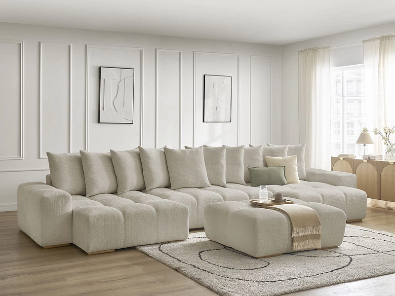 Divano ad angolo panoramico con pouf BOBOCHIC ANAKIN