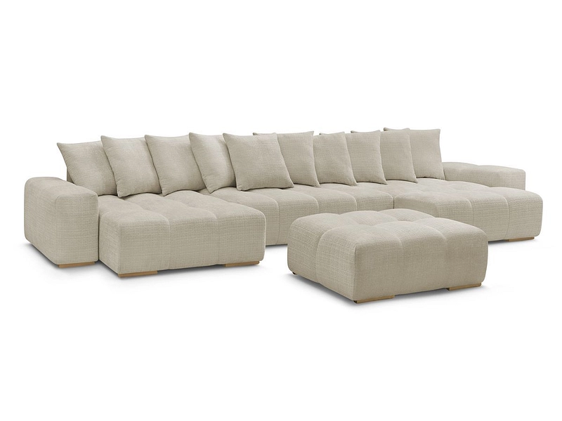 Divano ad angolo panoramico con pouf BOBOCHIC ANAKIN