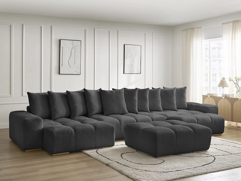 Panorama-Ecksofa mit Hocker BOBOCHIC ANAKIN Panorama-Ecksofa mit Hocker BOBOCHIC ANAKIN