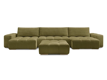 Canapé d'angle panoramique avec pouf BOBOCHIC ANAKIN