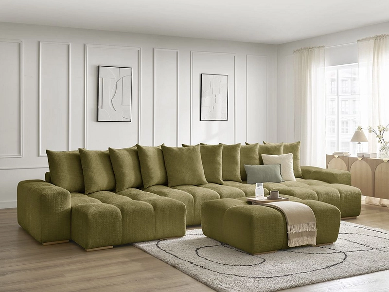 Panorama-Ecksofa mit Hocker BOBOCHIC ANAKIN Panorama-Ecksofa mit Hocker BOBOCHIC ANAKIN