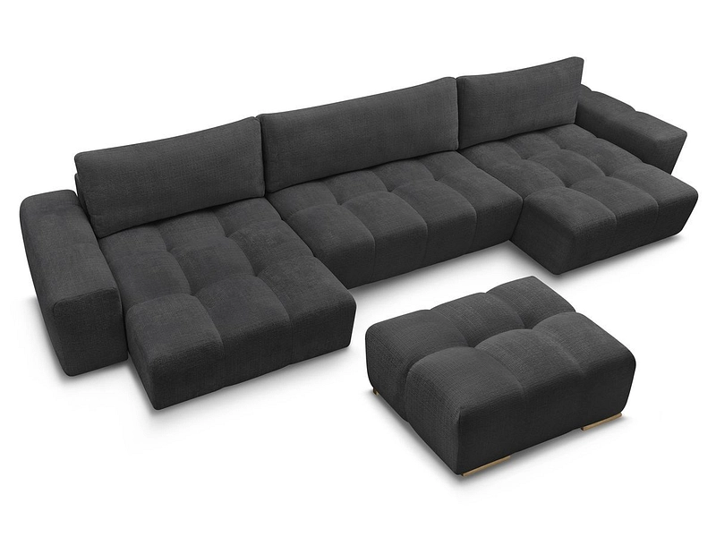 Divano ad angolo panoramico con pouf BOBOCHIC ANAKIN Divano ad angolo panoramico con pouf BOBOCHIC ANAKIN