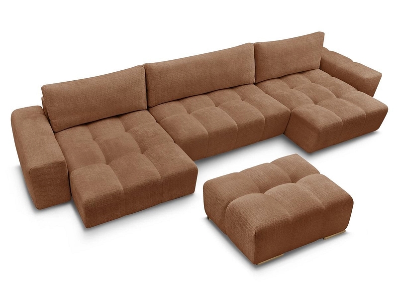 Divano ad angolo panoramico con pouf BOBOCHIC ANAKIN Divano ad angolo panoramico con pouf BOBOCHIC ANAKIN