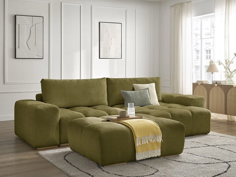 Canapé d'angle avec pouf BOBOCHIC ANAKIN