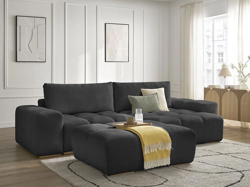 Canapé d'angle avec pouf BOBOCHIC ANAKIN