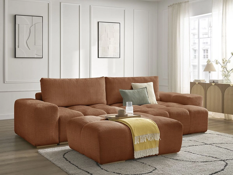 Divano ad angolo con pouf BOBOCHIC ANAKIN Divano ad angolo con pouf BOBOCHIC ANAKIN