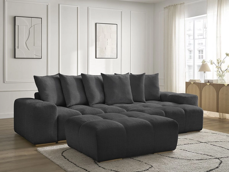 Canapé d'angle avec pouf BOBOCHIC ANAKIN