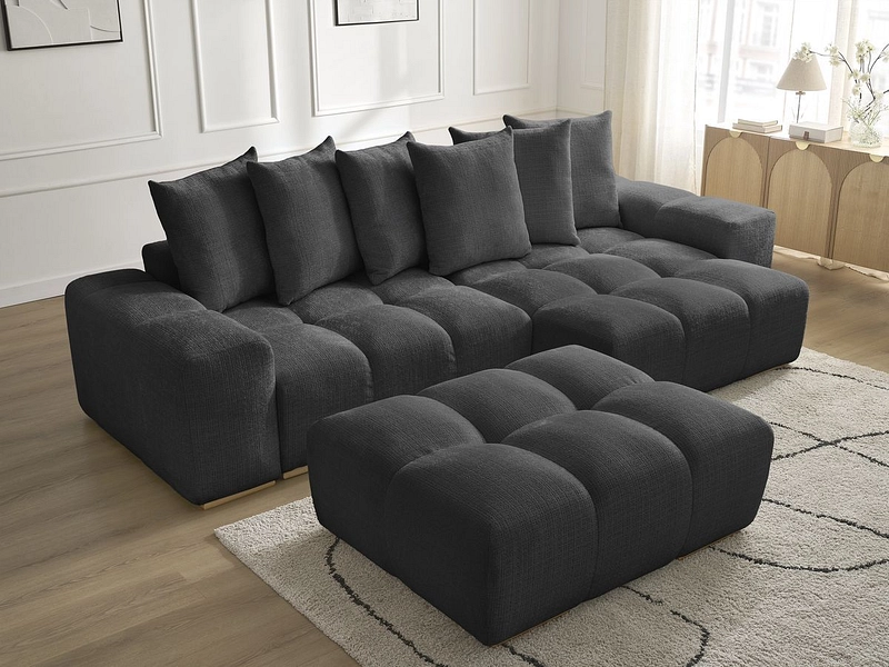 Canapé d'angle avec pouf BOBOCHIC ANAKIN