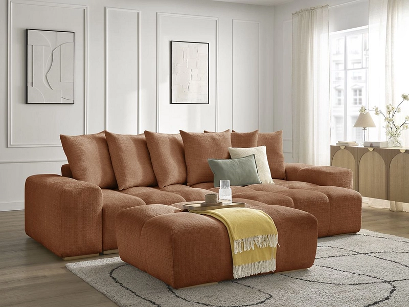 Canapé d'angle avec pouf BOBOCHIC ANAKIN