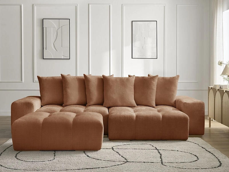 Canapé d'angle avec pouf BOBOCHIC ANAKIN