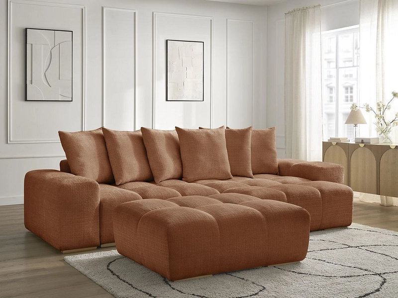 Canapé d'angle avec pouf BOBOCHIC ANAKIN