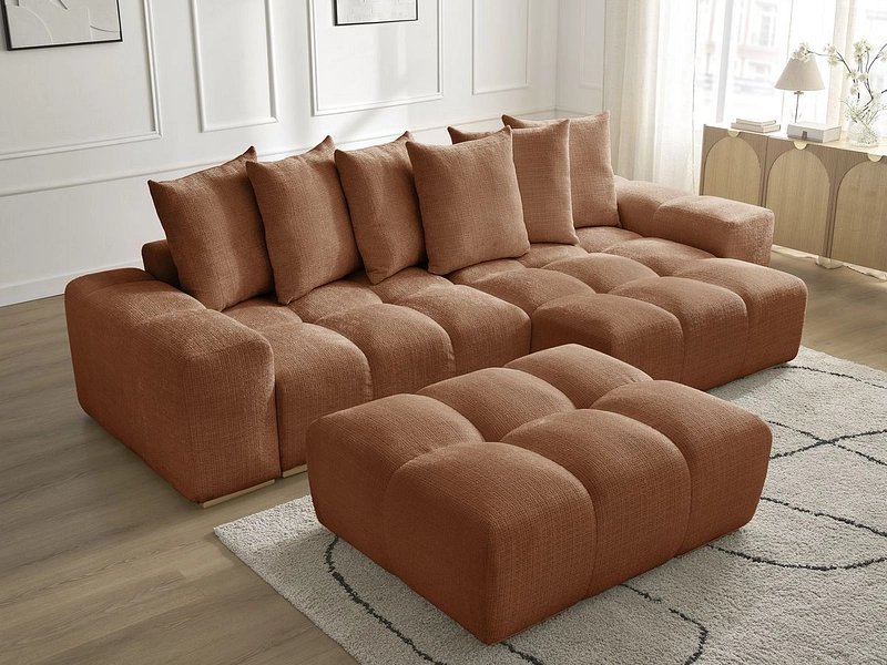 Canapé d'angle avec pouf BOBOCHIC ANAKIN