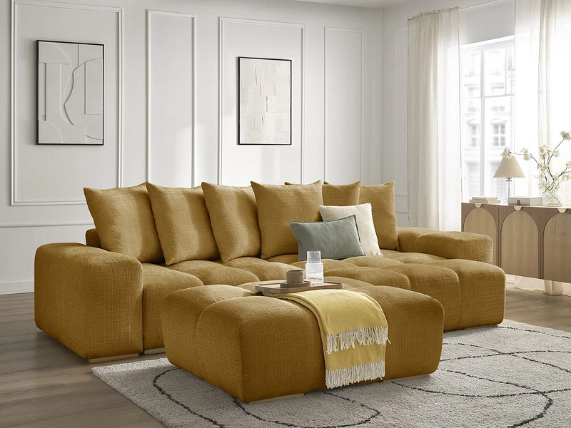 Divano ad angolo con pouf BOBOCHIC ANAKIN