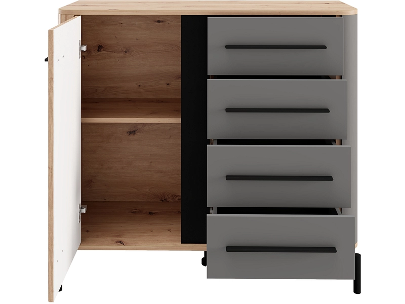 Commode SINOP 1 porte 4 tiroirs Commode SINOP 1 porte 4 tiroirs