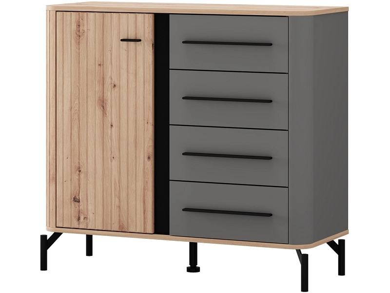 Commode SINOP 1 porte 4 tiroirs Commode SINOP 1 porte 4 tiroirs