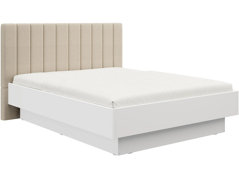 Letto ABERDEEN 160x200cm melaminico bianco lucido