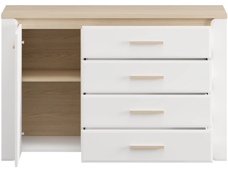 Kommode ABERDEEN 1 Tür 4 Schubladen