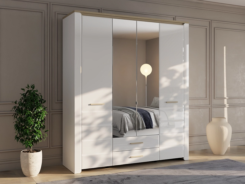 Schrank ABERDEEN weiss glänzend