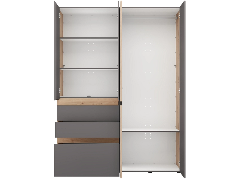Armoire portes battantes HELSINKI graphite gray