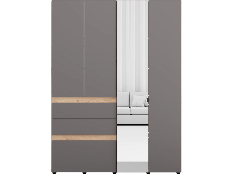 Armoire portes battantes HELSINKI graphite gray