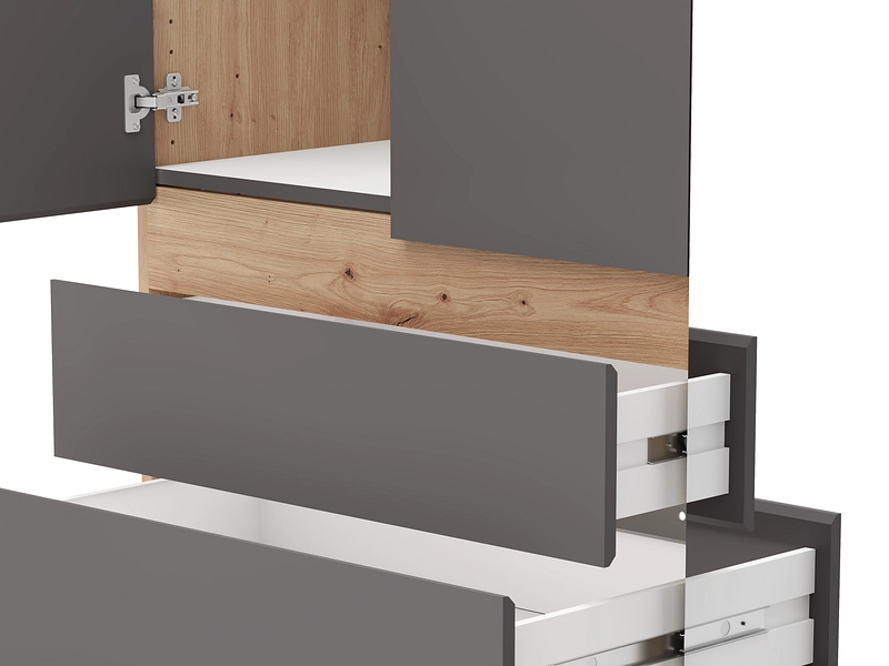 Armoire portes battantes HELSINKI graphite gray