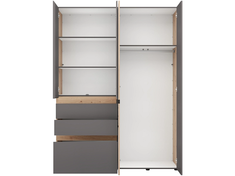 Armoire portes battantes HELSINKI graphite gray