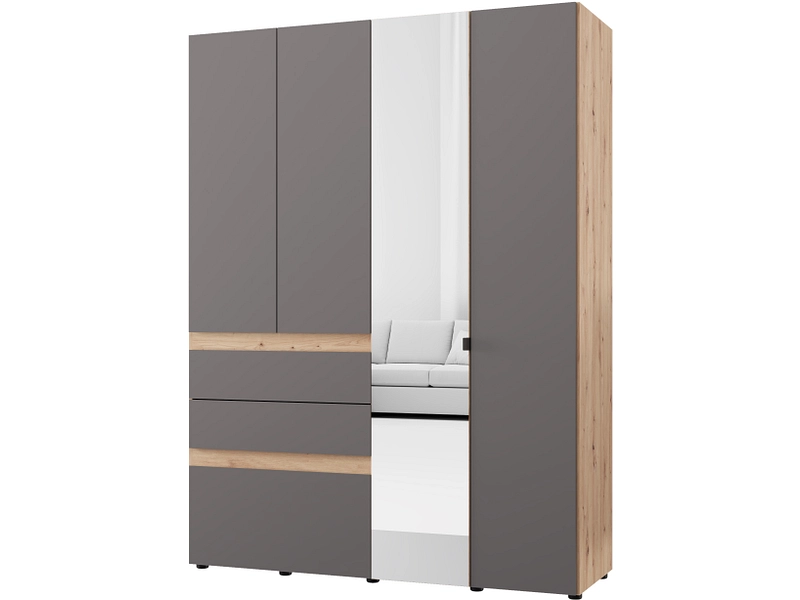 Armoire portes battantes HELSINKI graphite gray