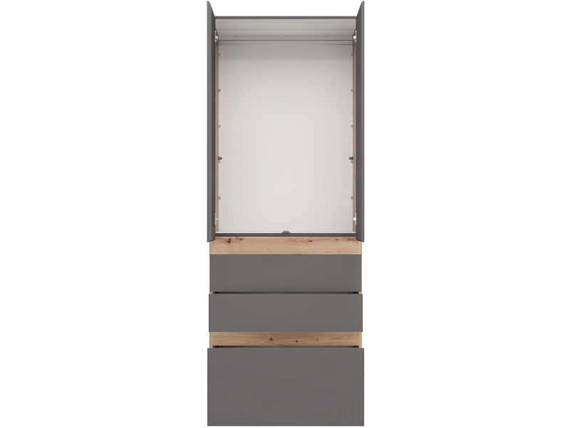 Armoire portes battantes HELSINKI graphite gray