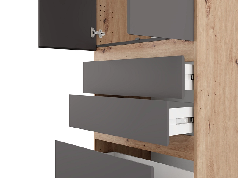 Armoire portes battantes HELSINKI graphite gray