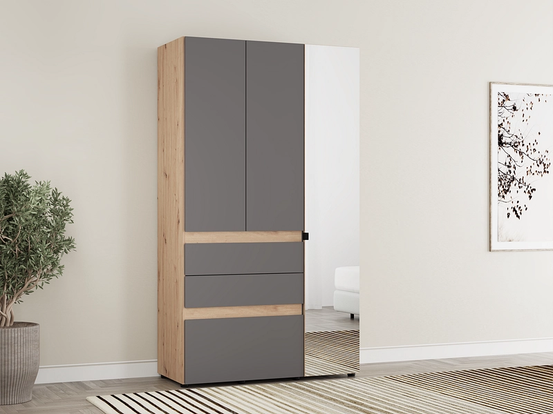 Armoire portes battantes HELSINKI graphite gray