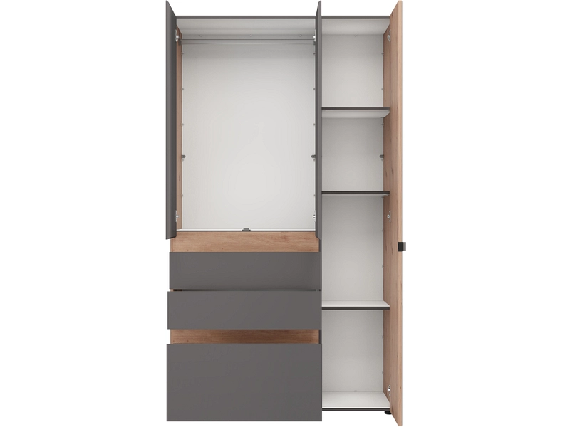 Armoire portes battantes HELSINKI graphite gray