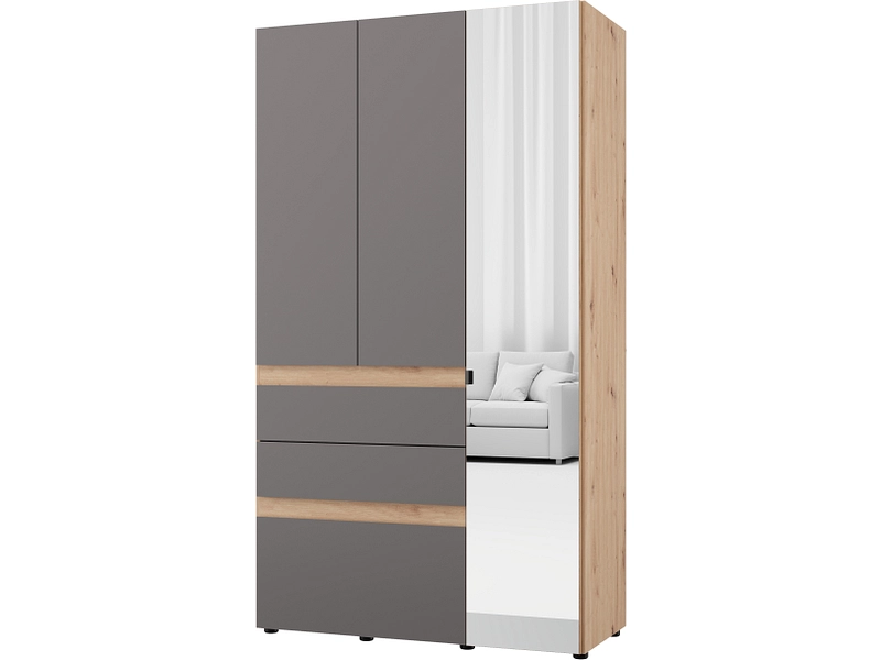 Armoire portes battantes HELSINKI graphite gray