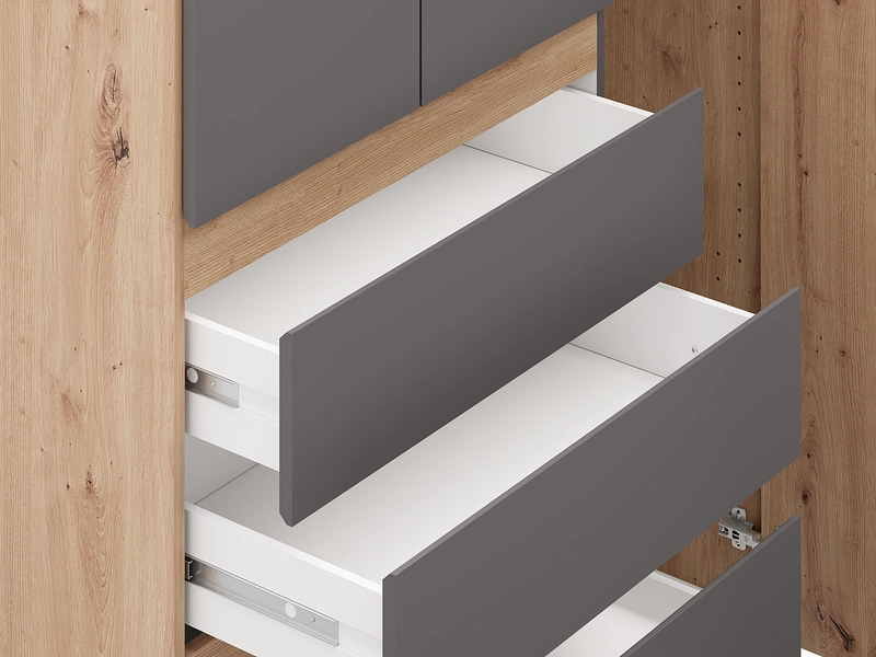 Armoire portes battantes HELSINKI graphite gray