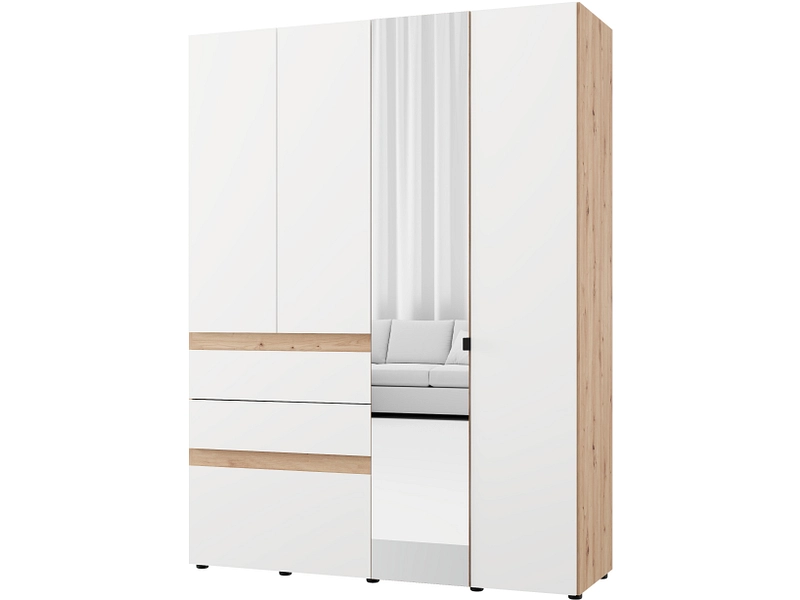 Armoire portes battantes HELSINKI blanc